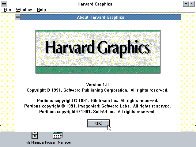Harvard Graphics 1.0 for Windows - About